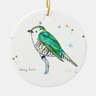 Glänzender Kuckuck Keramik Ornament