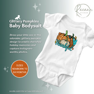 Glänzender Kürbis Baby Thanksgiving Bodysuit Strampler