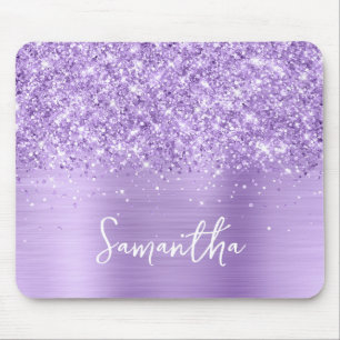 Glänzender Lavendel-Glamour-Name Mousepad