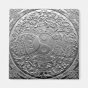 Glänzender metallischer Stahlmetallblick Yin Yang Magnet