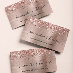 Glänzender Rose Gold Folien Online Shop Visitenkarte