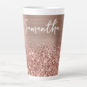 Glänzender Roségold-Glamour-Name Milchtasse