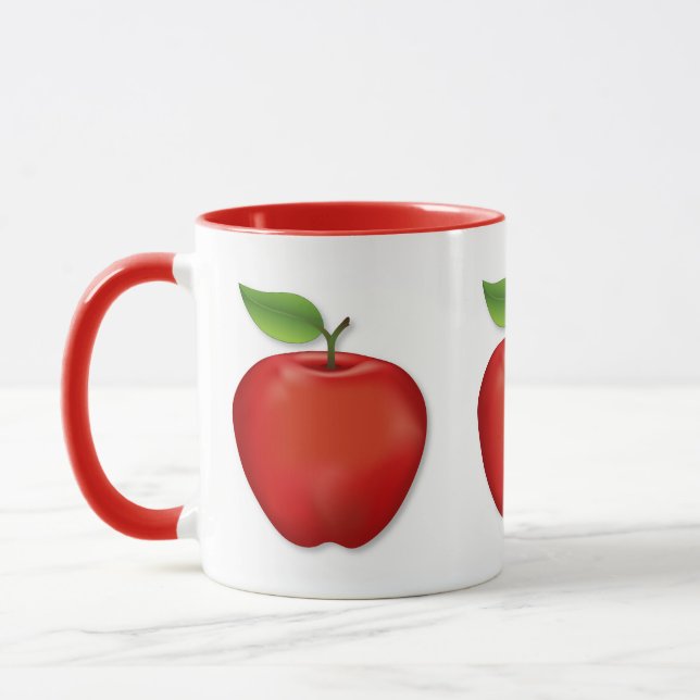 Glänzender roter Apfel Tasse (Links)