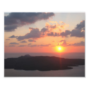 Glänzender Santorini Sonnenuntergang Fotodruck