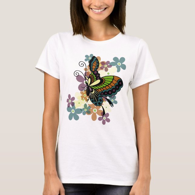 Glänzender Schmetterling T-Shirt (Vorderseite)