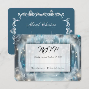 Glänzender Schnee-Wald Entre-Auswahl Hochzeit RSVP Karte