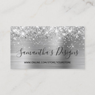 Glänzender Silberfolien Online-Shop Visitenkarte