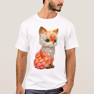 Glänzender skulpturierter Flammenfuchs-Mann T-Shirt