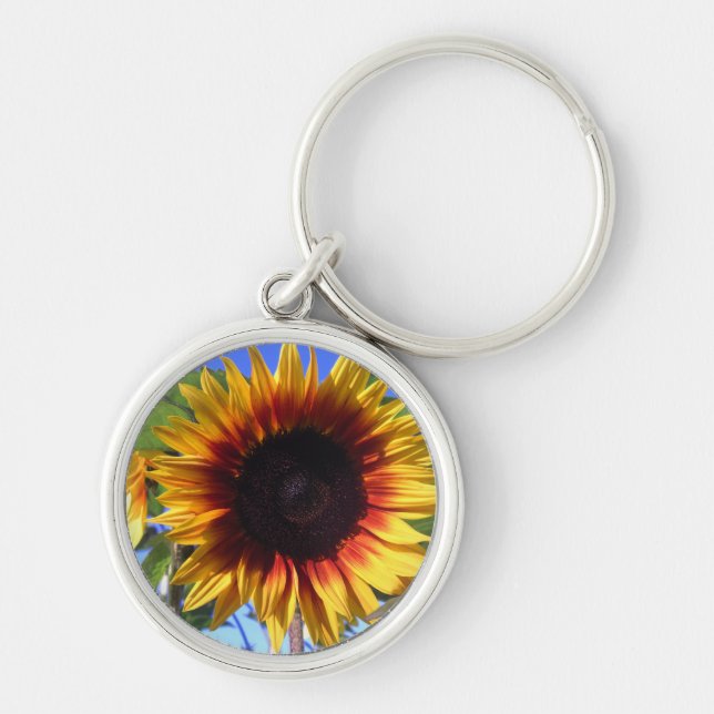 Glänzender Sonnenblume-Schlüsselanhänger Schlüsselanhänger (Vorne)
