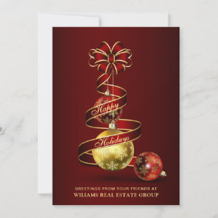 Glänzender Weihnachtsball Unternehmensgruß Feiertagskarte
