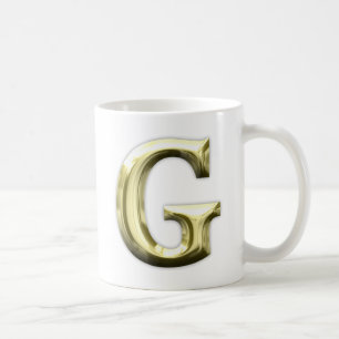 Glänzendes Alphabet goldener Buchstabeg Gold Kaffeetasse