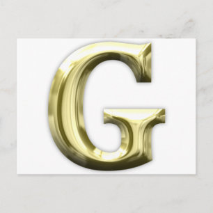 Glänzendes Alphabet goldener Buchstabeg Gold Postkarte