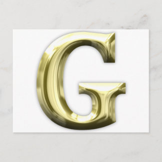 Glänzendes Alphabet goldener Buchstabeg Gold Postkarte