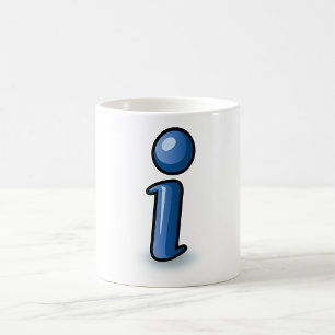 Glänzendes blaues Informationssymbol Kaffeetasse