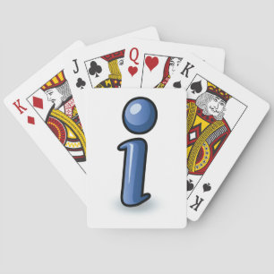 Glänzendes blaues Informationssymbol Spielkarten