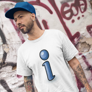 Glänzendes Blaues Informationssymbol-Symbol T-Shirt