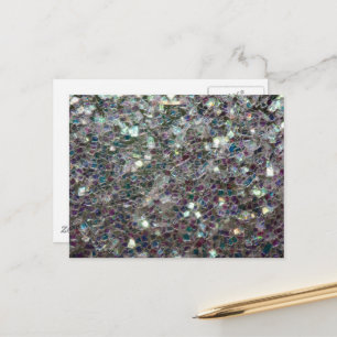 Glänzendes farbenfrohes Silbermosaik Postkarte