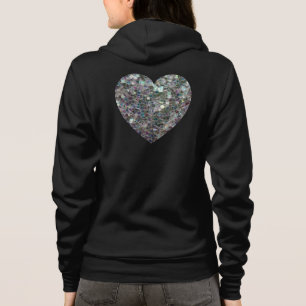 Glänzendes farbenfrohes silbernes Mosaik-Herz (Rüc Hoodie