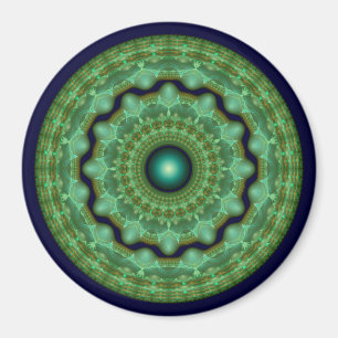 Glänzendes Feen-Fraktal-Rund-Ornament Magnet
