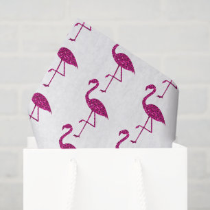 Glänzendes Flamingo Rosa Glitter-Muster weiß Seidenpapier