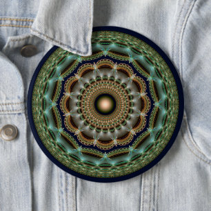 Glänzendes fraktales rundes brillantes Ornament Button