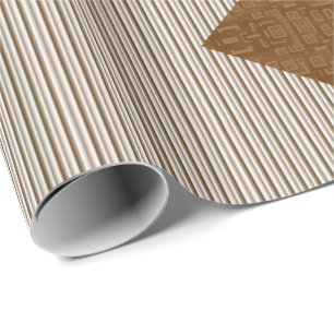 Glänzendes Geschenkpapier braune Streifen blaue Bl