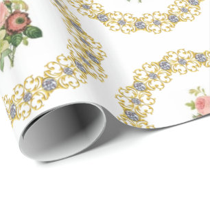 Glänzendes Geschenkpapier Floral