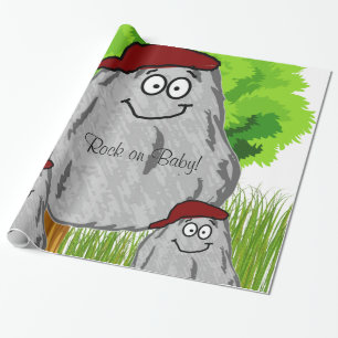 Glänzendes Geschenkpapier, Rocks Rock on Baby! Geschenkpapier