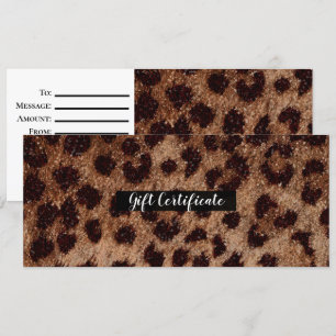 Glänzendes Glitter-Leoparden-Gepard-Geschenkgutsch Einladung