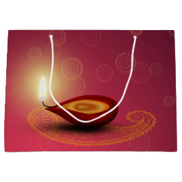 Glänzendes glückliches Diwali Diya - große Große Geschenktüte