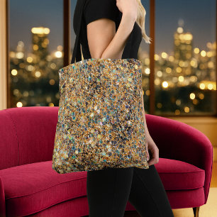 Glänzendes Gold Glitter Blau Grün Funkelnde Paille Tasche