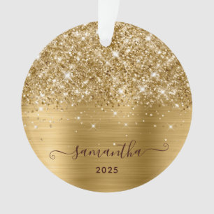 Glänzendes Gold Mädchenhaftes Signatur-Kalligrafie Ornament