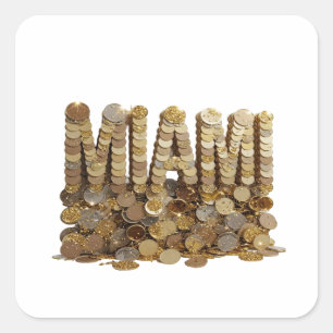 Glänzendes Gold MIAMI Sticker Motiv