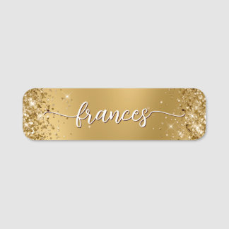 Glänzendes Gold Unschärfe Handschrift-Skript Namensschild