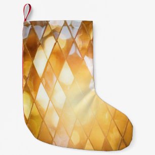 Glänzendes goldenes Mosaikglas Kleiner Weihnachtsstrumpf