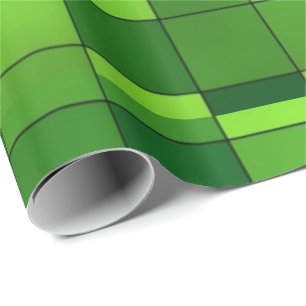 Glänzendes grünes Mosaik-Muster Geschenkpapier