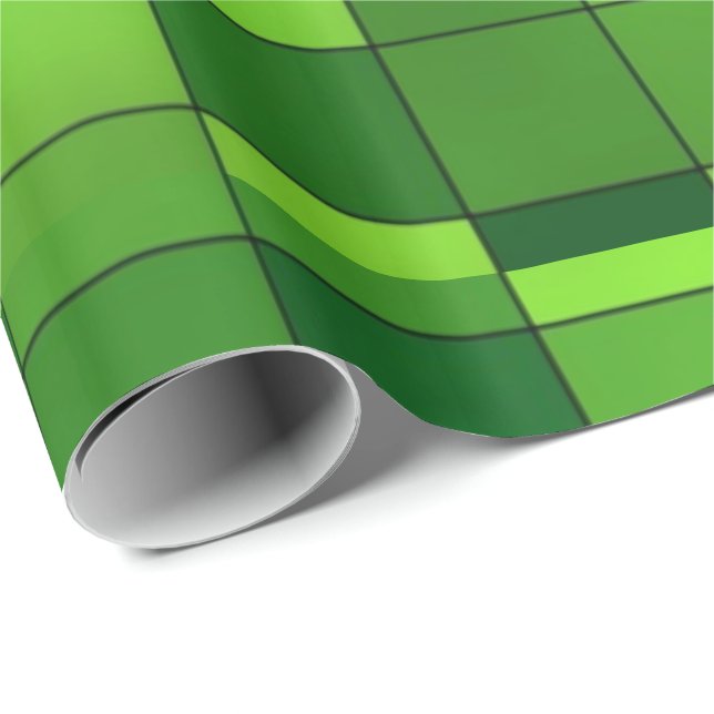 Glänzendes grünes Mosaik-Muster Geschenkpapier (Rolleneckpunkt)