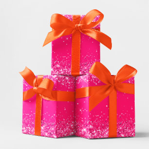 Glänzendes heißes Rosa Geschenkpapier Set
