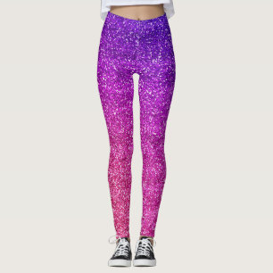 Glänzendes lila und rosa Farbverlauf Glitter Leggings