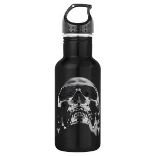 Glänzendes Metall-Schädel-Kunstwerk Edelstahlflasche