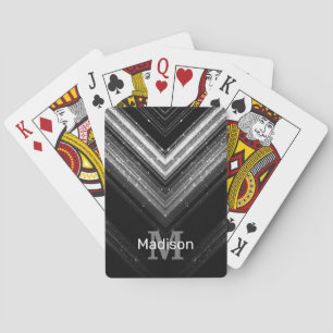 Glänzendes Metall Silber Schwarz Galaxy Chevron Mo Spielkarten