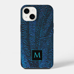 Glänzendes metallisches lebendiges blaues abstrakt iPhone 14 hülle