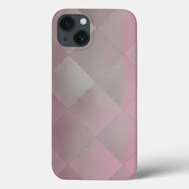 Glänzendes modernes kariertes Metallrosa Case-Mate iPhone Hülle (Rückseite)