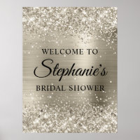 Glänzendes Platin-Attrappen-Folien-Bridal-Shower-W