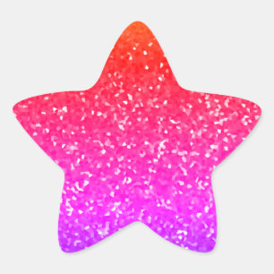 Glänzendes Rosa Funkeln Sparkly Muster Feierlichke Stern-Aufkleber