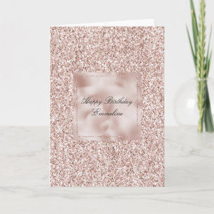 Glänzendes Rosa Glitter-Geburtstag Karte