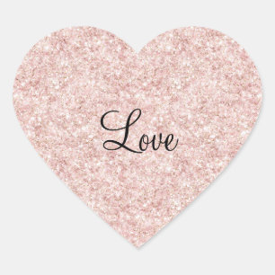 Glänzendes Rosa Glitter Liebe Herz-Aufkleber