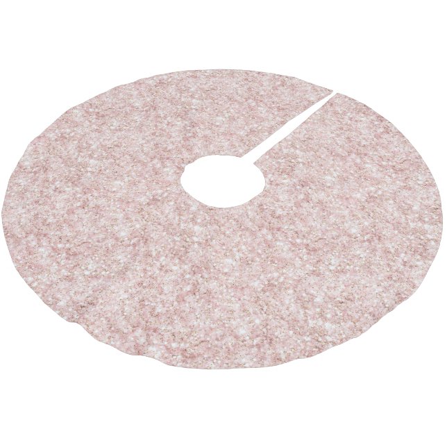 Glänzendes Rosa Glitter Weihnachten Polyester Weihnachtsbaumdecke (Schrägansicht)