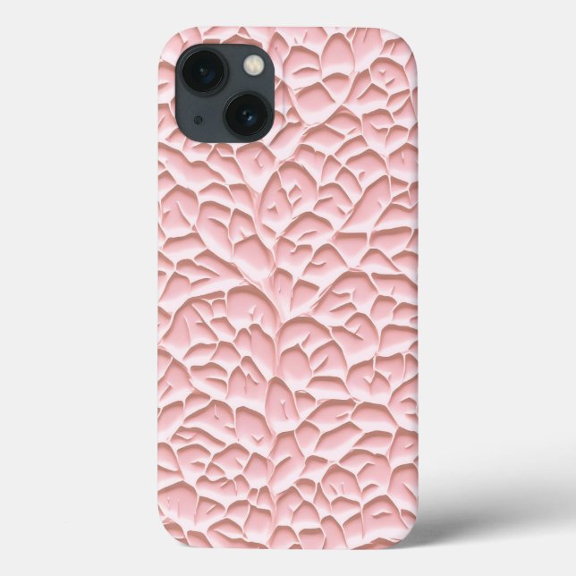 Glänzendes rosa iPhone-Case mit texturierter Relie Case-Mate iPhone Hülle (Rückseite)