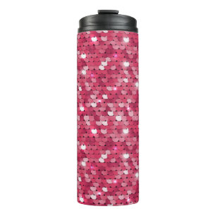 Glänzendes rosa Paillettenmuster Thermosbecher